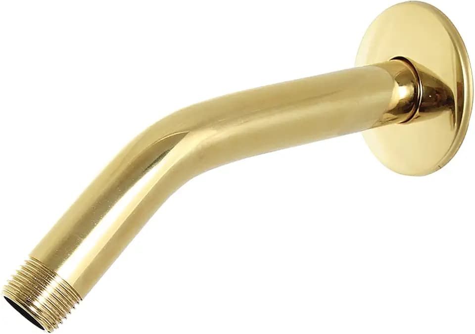 Kingston K208M2 8" Shower Arm with Round Flange, Polished Brass