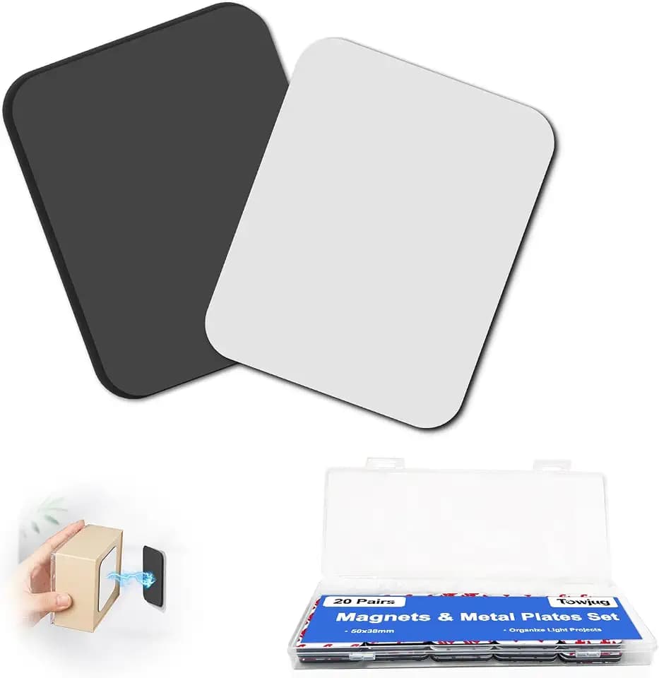 Towjug Adhesive Magnetic Tape and Metal Plate 20 Pairs