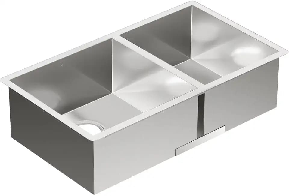 Moen Prep 18-Gauge Stainless Steel Undermount 32" x 18" Double Bowl Kitchen Sink, G18287