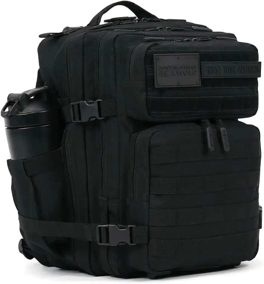WOLFpak 25L Athletic Gym Backpack - Durable 1000D Waterproof Oxford Material with MOLLE Webbing, Laptop Pocket