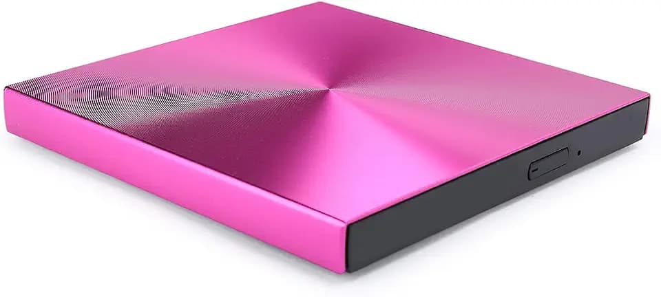 CCYLEZ Externes Optisches Laufwerk, USB 3.0 Tragbarer CD/DVD +/- RW Brenner, Schlanker DVD/CD Rewriter für Laptop und Desktop, Rose