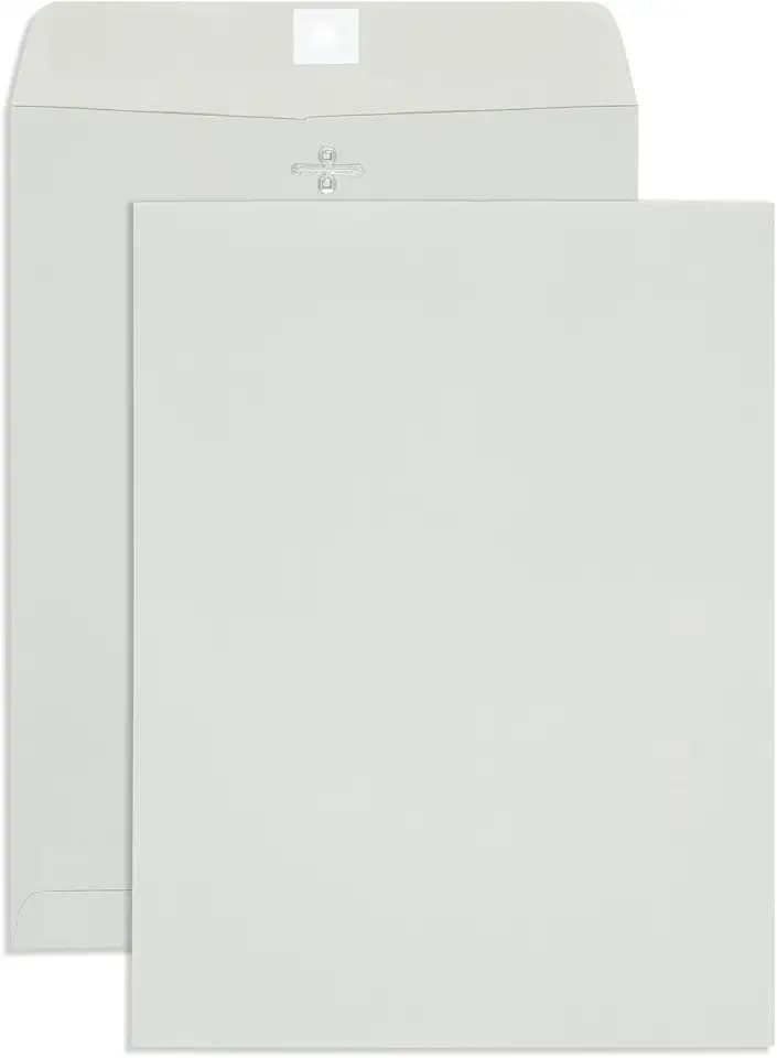 Blue Summit Supplies 100 9" x 12" Gray Kraft Clasp Envelopes, Gummed