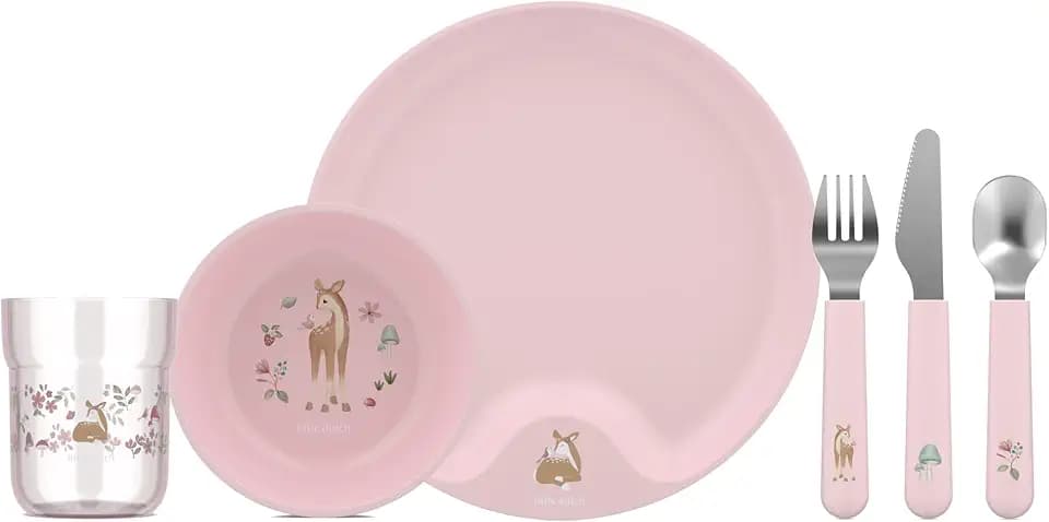Mepal - Kindergeschirr Set Mio Little Dutch - Kinder Geschirr - Inklusive Kinderglas, Kinderteller, Kinderschale und Kinderbesteck - Spülmaschinengeeignet & BPA frei - 6-teilig Set - Fairy Garden
