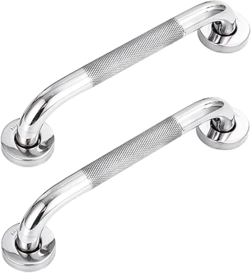 2 Stück Haltegriff Dusche Edelstahl 304 mit Gerändelte Fläche,30cm Haltegriffe für Senioren, Duschgriff für Badewanne, WC, Badezimmer, Küche, Treppen-Handlauf