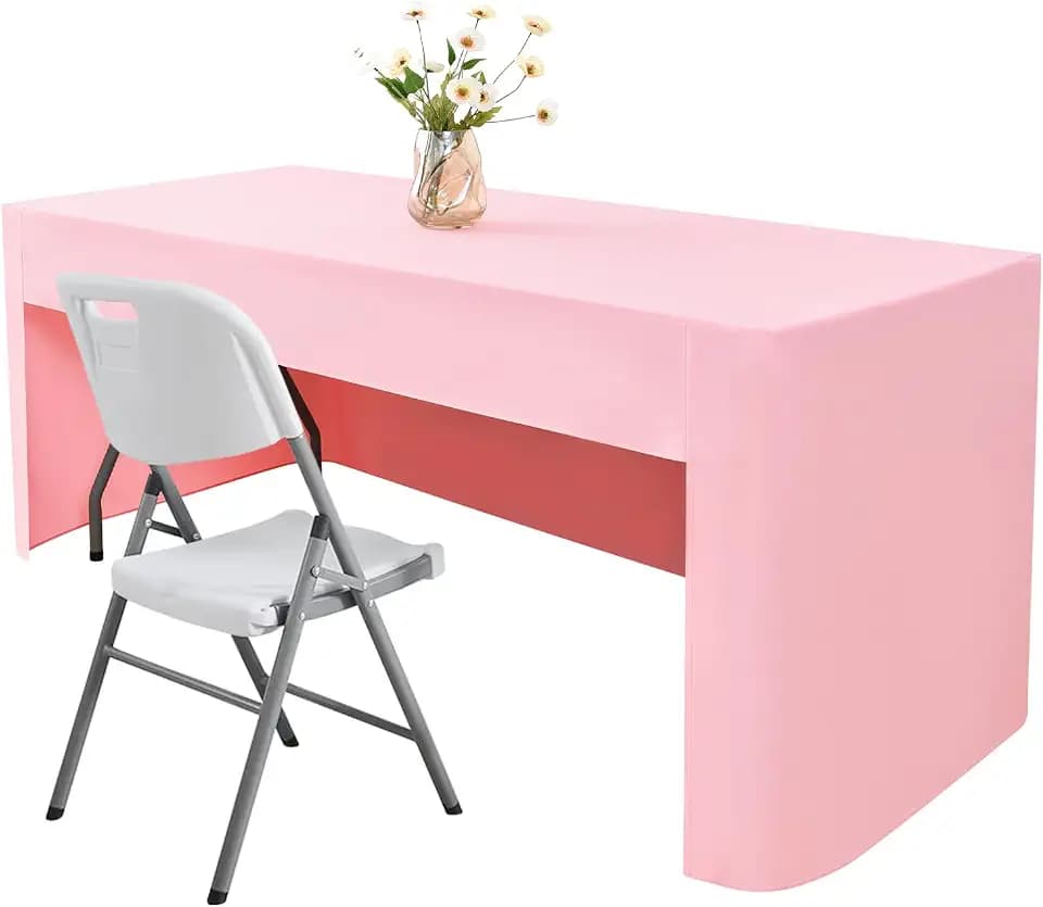 Rectangle Fitted Tablecloth Open Back Washable Polyester, 30x60 in