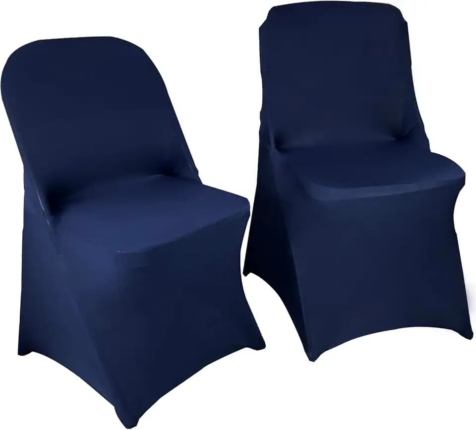 10PCS Spandex Folding Waterproof Chair Covers for Party,Navy Blue