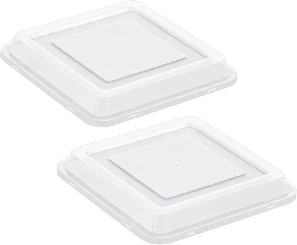 E-far Square Bakeware Lid, 2-Pack Plastic Food Storage Replacement Cover Set, Fits for E-far 9 x 9 -Inch Baking Pan