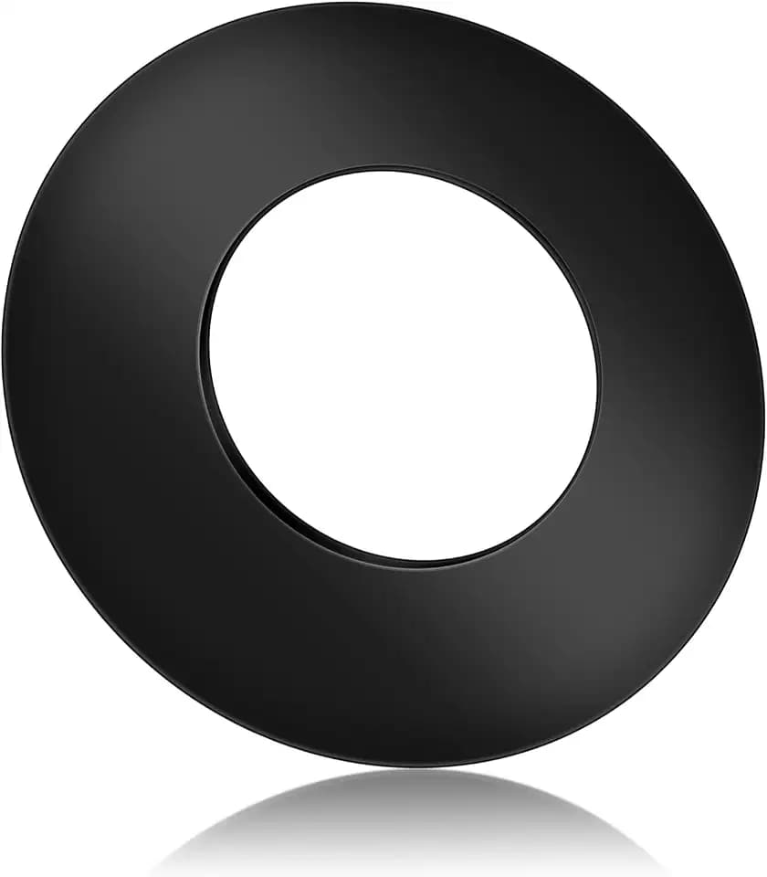 Hortsun 6 Inch Stove Pipe Trim Collar, Black Steel Vent Pipe Finish