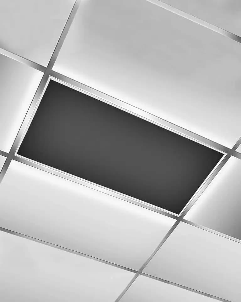Magnetic Light Cover for Classroom Drop Ceiling,1 Pack 4x2 Ft Fluorescent Light Covers for Office Home Ceiling Light Pure Black Solid Color Lampshade