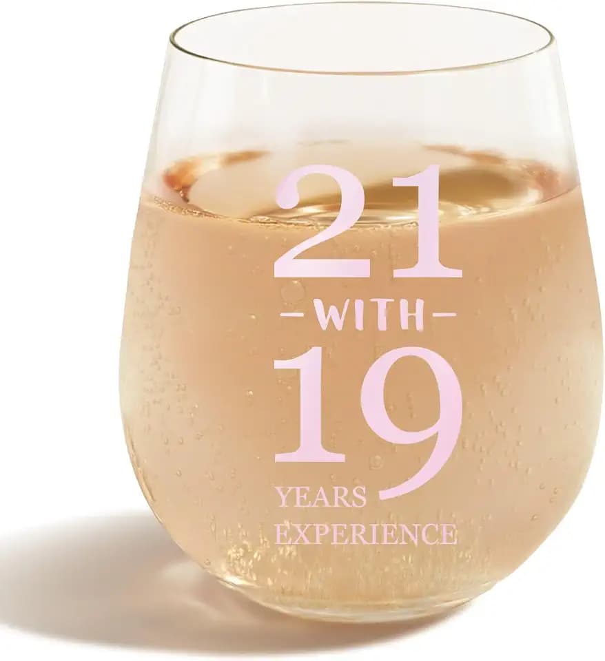 40th Birthday Gifts Women – 15oz Wine Glass, Dishwasher Safe