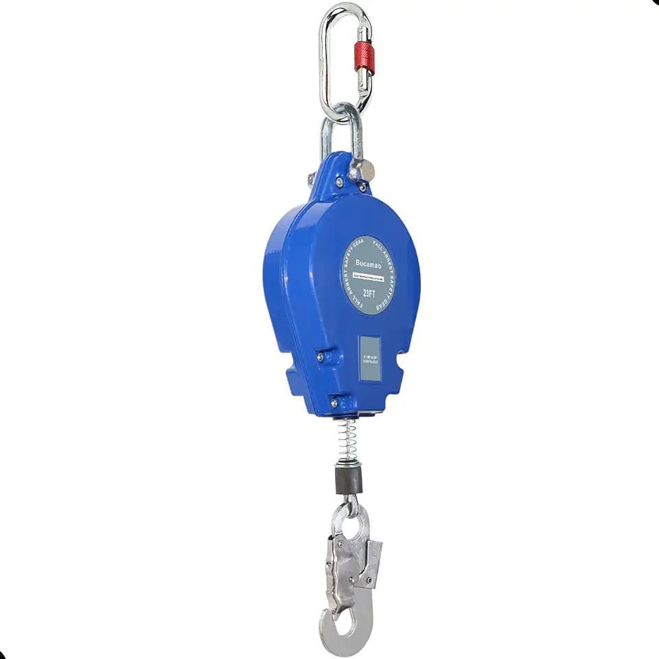 23FT Retractable Lanyard, BUCAMAO Self Retracting Lifeline, Steel Wire SRL