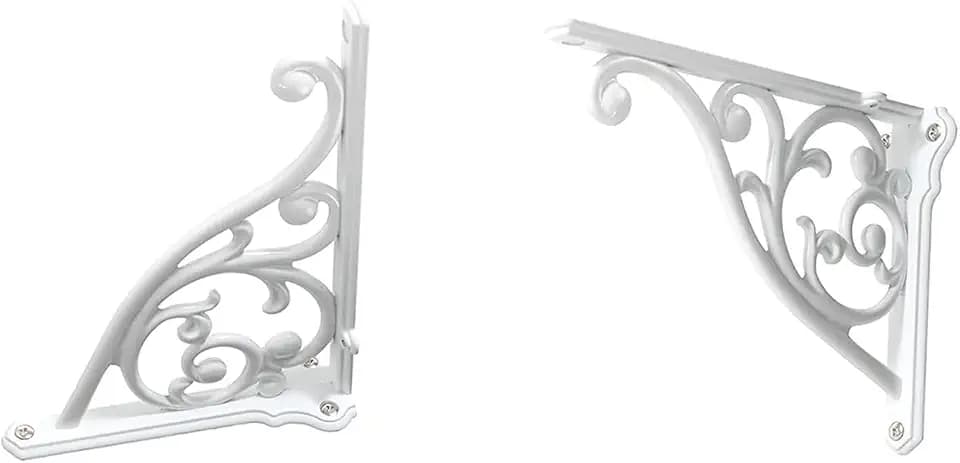 Heavy Duty Solid Stand,10 Inch 2 Pack White,Right Angle Wall Panel Support Bracket,Decorative Shelf Bracket,Heavy Duty Vintage,Wall Mount Support DIY - Shelf Hardware Included