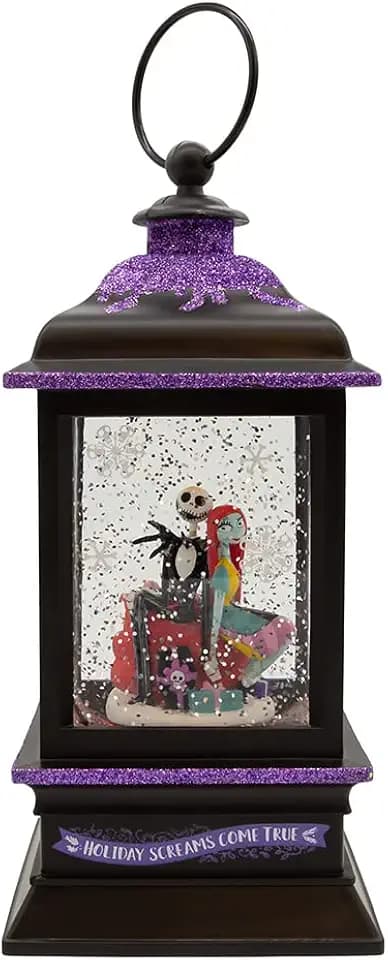 Kurt Adler 9-Inch Battery-Operated Disney© Nightmare Before Christmas Jack and Sally Spinning Musical Light-Up Lantern