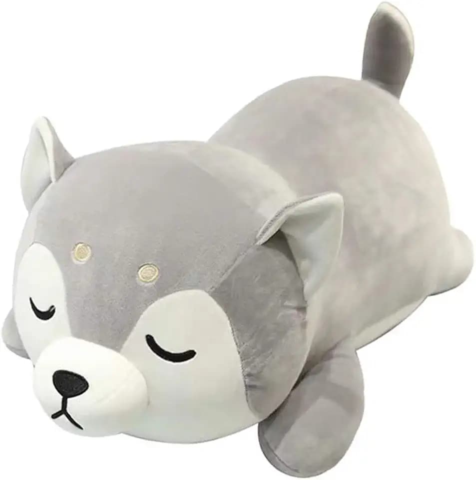 ERDAO Husky Plush Pillow,Huskie Stuffed Animal Toy Puppy Throw Pillow for Kids,Valentine's Day,Christmas (19.6inch)