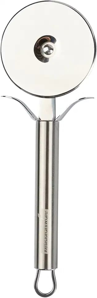 Restaurantware 7.8 Inches Stainless Steel Pizza Cutter - Stainless Steel Pizza Wheel - Ergonomic Handle, Finger Guard - For Kitchen, Silver Slicer