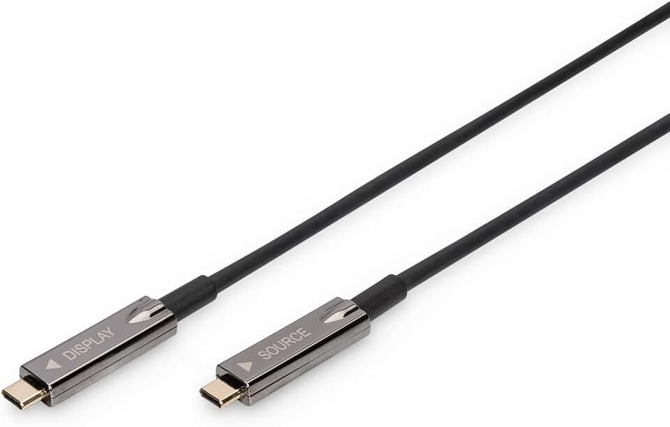 DIGITUS Glasfaser USB-C-Kabel – 20 m – UHD 4k 60Hz – DisplayPort 1.2
