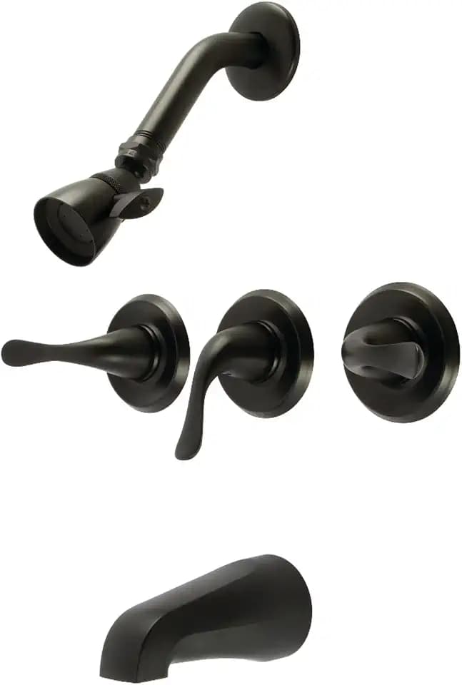 Kingston KB2230YL Tub and Shower Faucet, Matte Black