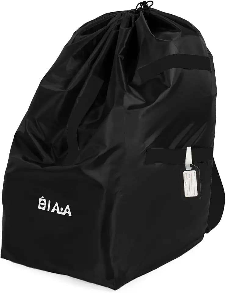 elaia Large Waterproof Car Seat Travel Bag for Airplane with Black Straps