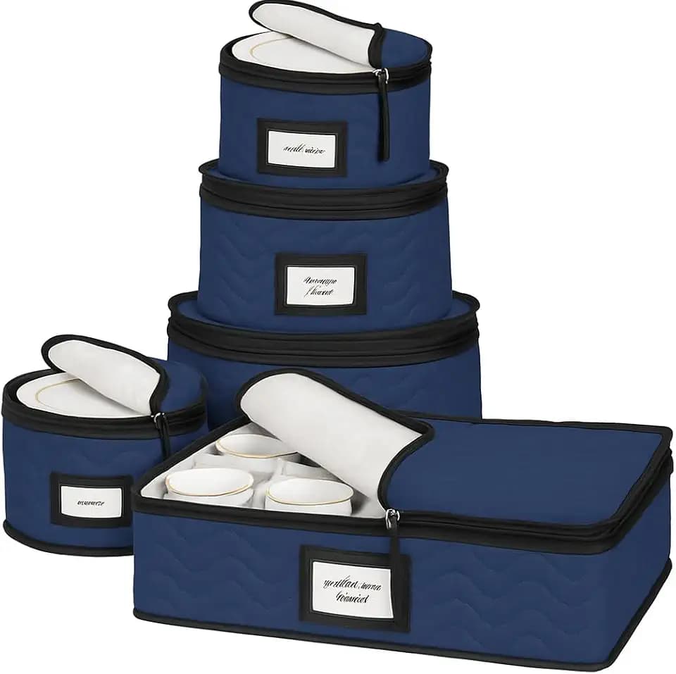 HOLDN’ STORAGE China Storage Containers 5-Piece Set Moving Boxes, Quilted