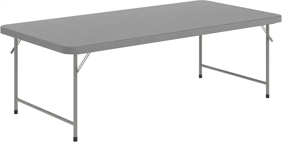 Flash Furniture Kids 4.93 ft Plastic Folding Table, Gray