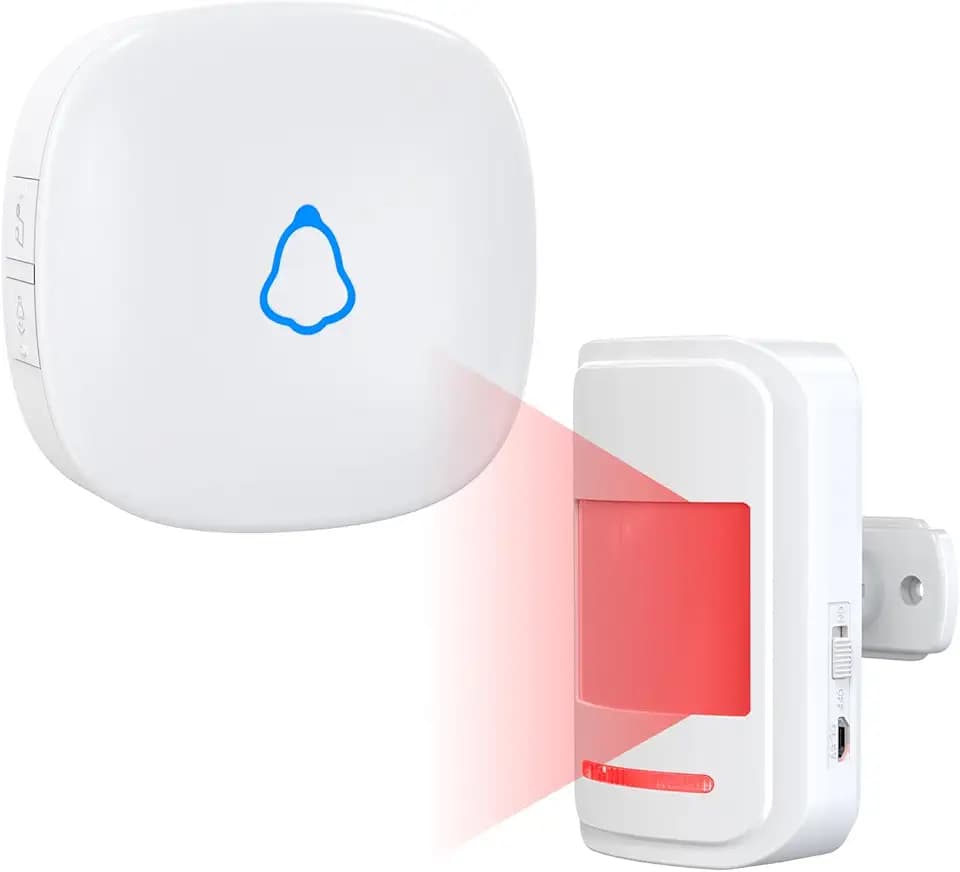 METAK Motion Sensor Door Chime,Wireless Motion Sensor Doorbell Indoor,White
