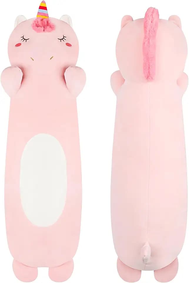 36” Long Unicorn Plush Body Pillow, Kawaii Cute Pink Unicorn Stuffed Animals, Hugging Squishy Pillow Soft Plushies Toys, Gifts for Girls Boys Kids Birthday Easter