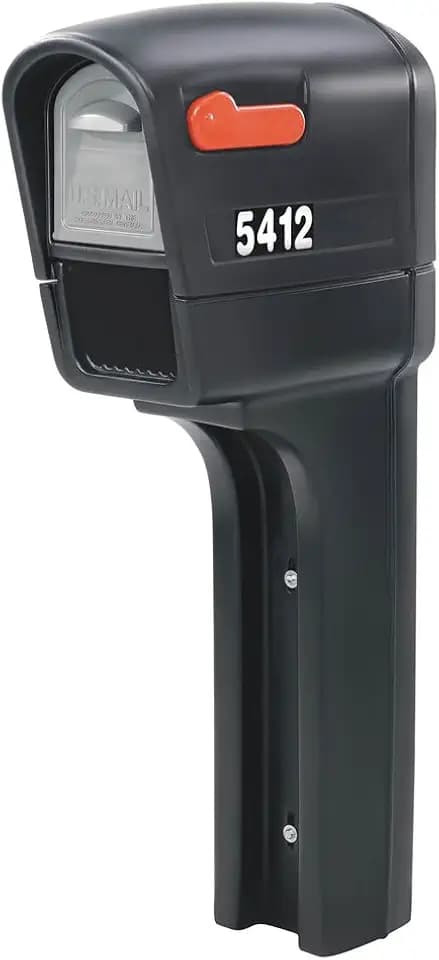 Step2 MailMaster Plus Mailbox & Post, Weather Resistant, Large Outdoor Mailboxes, Made of Durable Plastic, Easy to Install, Flag Included, Black