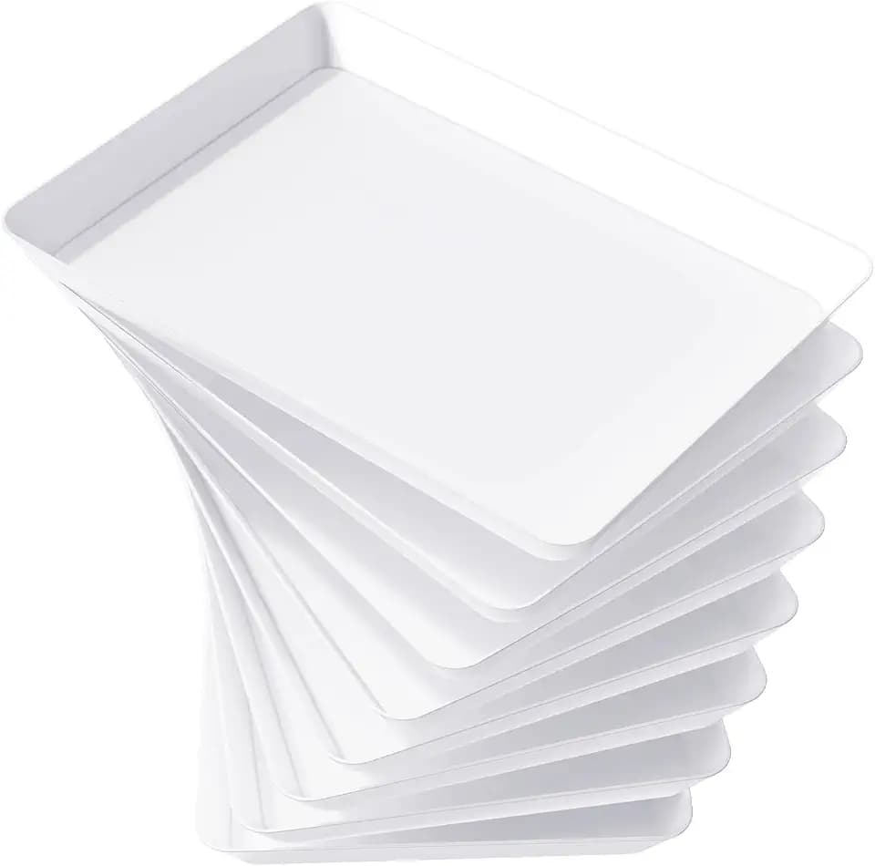 Lifewit 8 Pcs Serving Tray for Party, Reusable Plastic Food Serving Platter
