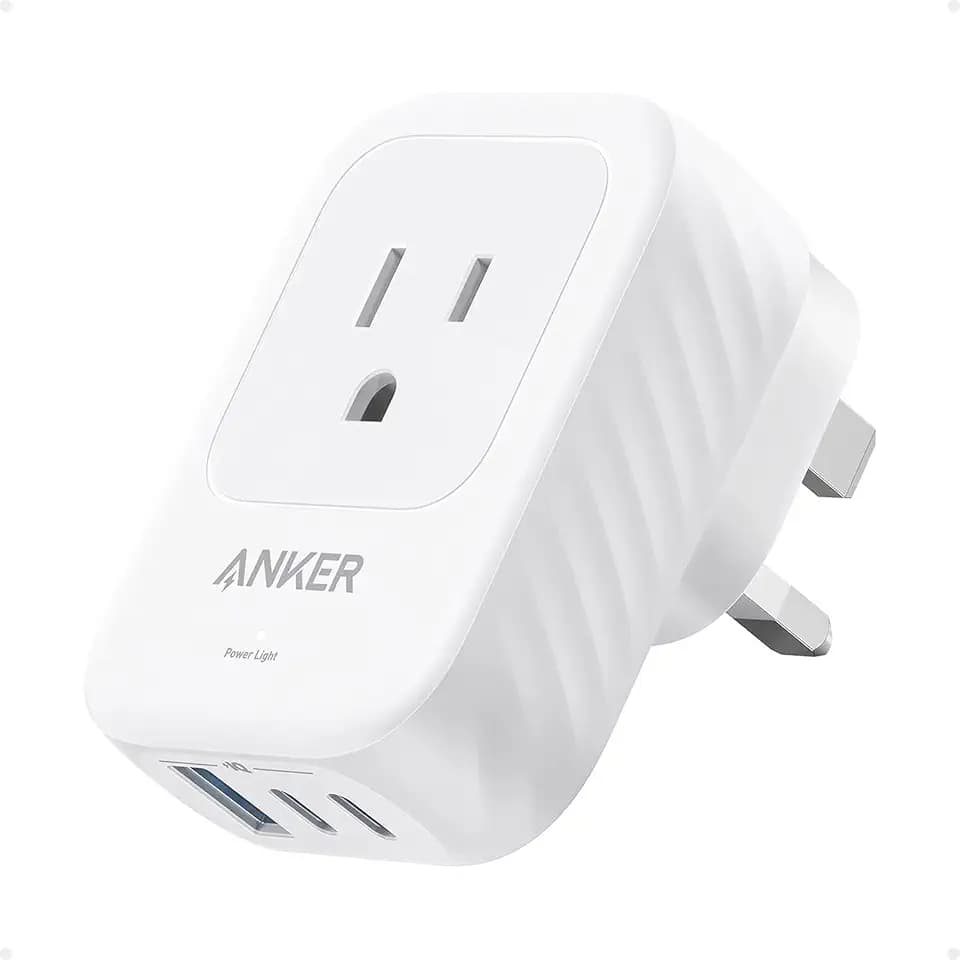 Anker Travel Adapter, Type G Adapter for Travel, US to UK Plug Adapter, 15W