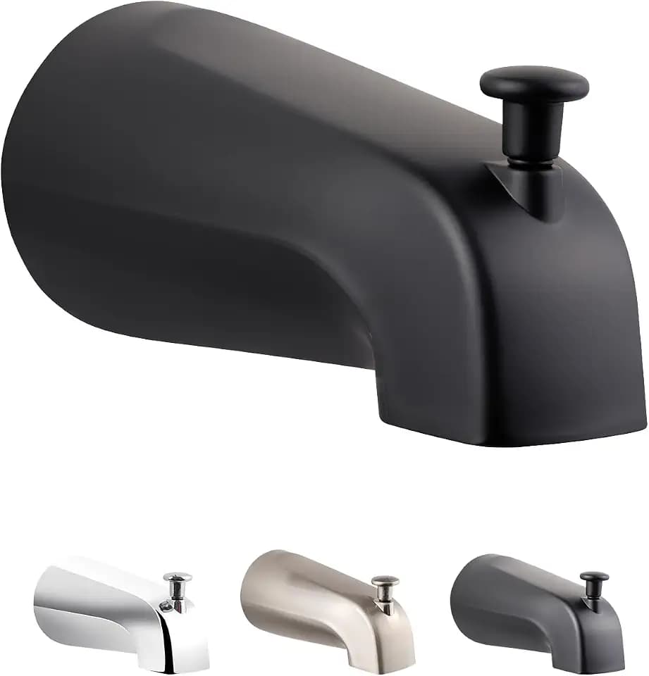 SUPPLYGIANT™ Tub Spout 1/2" FIP Nose Thread Bathtub Faucet with Diverter Matte Black Finish
