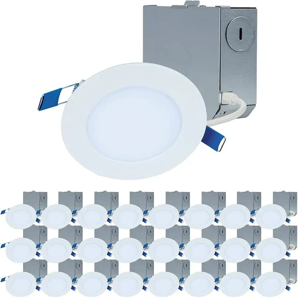 HALO HLBE Slim Canless LED Recessed Lighting 4 inch 3000K 600lm 24PK