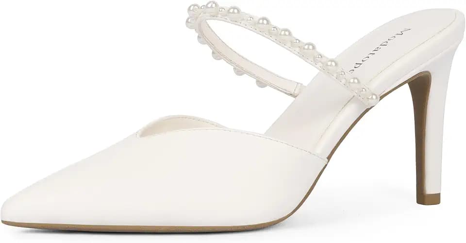 Modatope Pointed Toe Stiletto Heel Ankle Strap Close Toe Womens Pumps