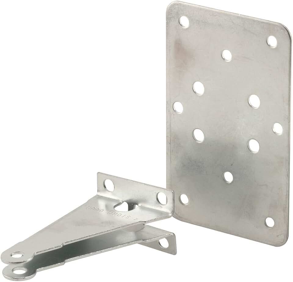 Prime-Line K 5072 Jamb Bracket with Plate, 2-1/2 In. x 4-1/16 In., Steel Construction, Mill Finish (Single Pack)