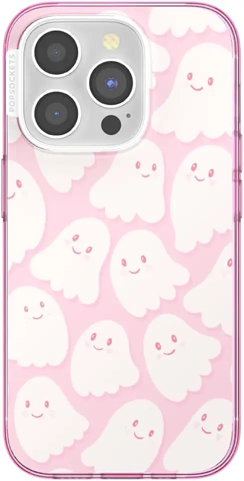 PopSockets iPhone 15 Pro Hülle Kompatibel mit MagSafe, Handyhülle für iPhone 15 Pro, kabellos aufladbar, nur Hülle - Kawai Ghosties