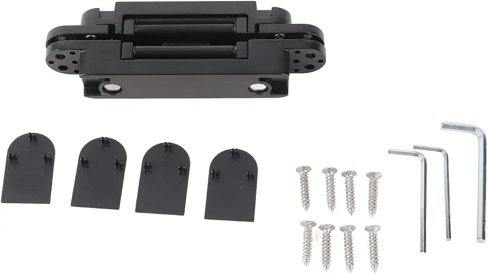 TOPINCN Door Hinges Adjustable 3D Door Hinge 3 Way Adjustable Hinge Concealed 180 Degree Opening Silent Nylon Pads Zinc Alloy with Hex Wrench Screws for Wooden (Black)
