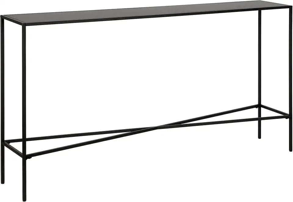 Henn&Hart 55" Industrial Console Table, Sofa Table, Black