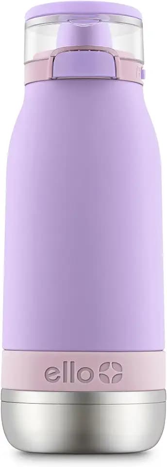 Ello Emma 14oz Insulated Stainless Kids Water Bottle with Straw, Lilac/Cashmere