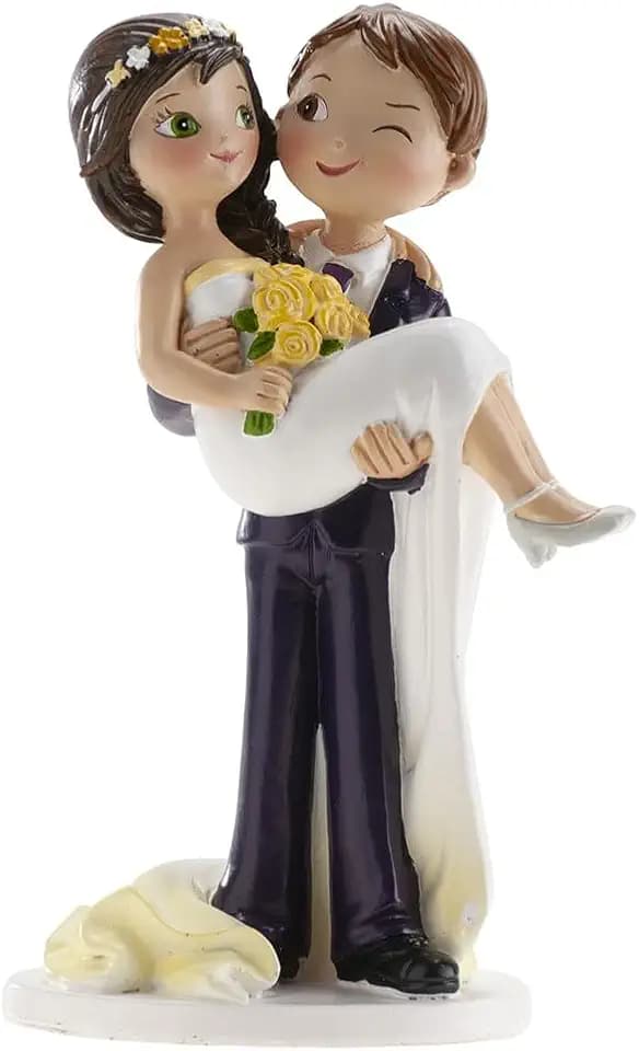 dekora - Dekoration für Hochzeitstorte | Puppen Kuchen Hochzeit Braut - 16 cm, Bunt, 305101, Guiño