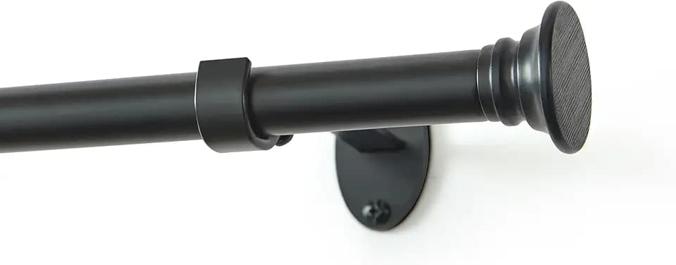 Shaker Curtain Rod, Wrought Iron - 32"W x 78"L
