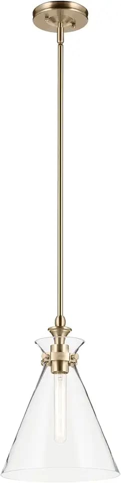 Kichler Laria Pendant Light, Clear Glass, Champagne Bronze