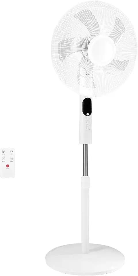 OLIXIS 17" Standing Fan with Remote, Oscillating Pedestal Fans for Bedroom w/ 15H Timer, Stand Up Fan w/ 3 Speed & 3 Wind Modes, Adjustable Height & Tilt Head
