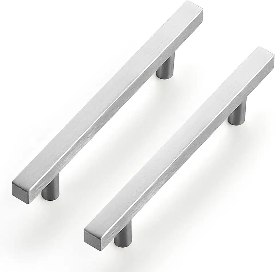 Ravinte Brushed Nickel Cabinet Handles 4-1/2in 10 Pack Square Cabinet Pulls