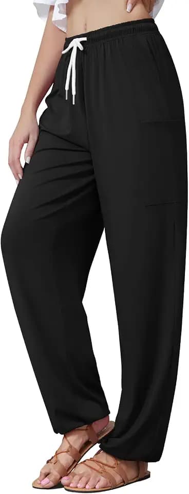 QIANXIZHAN Women's Harem Pants, Hippie Palazzo Boho Joggers Yoga Clothes