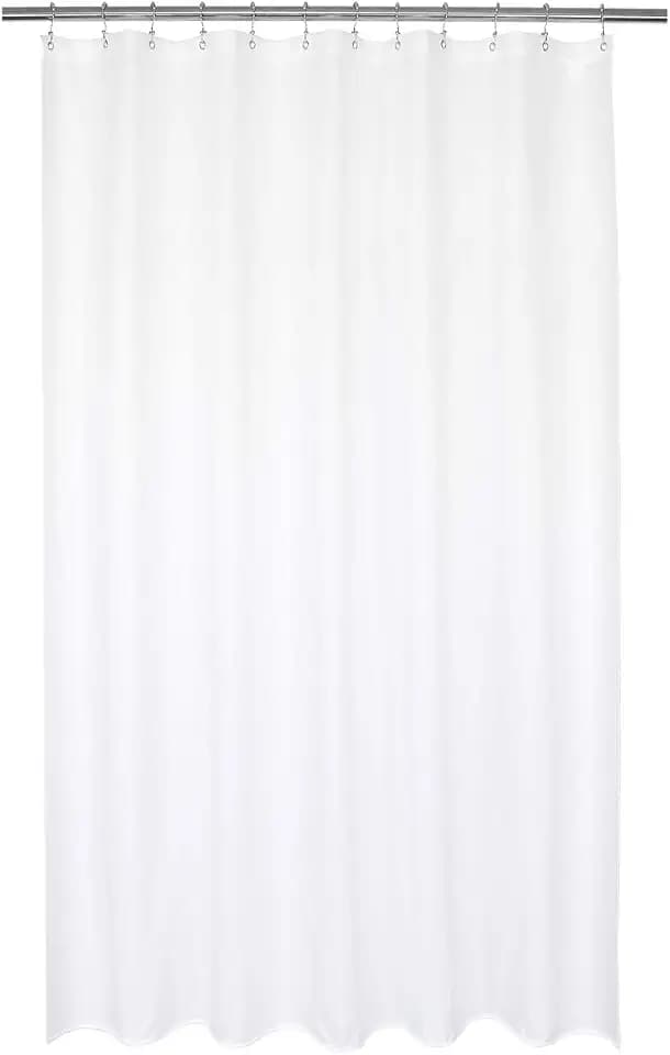 Barossa Design 72x84 Extra Long Fabric Shower Curtain or Liner White
