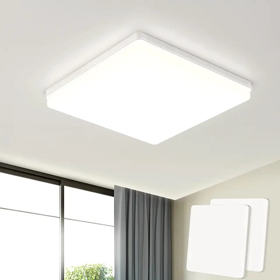 EASY EAGLE LED Deckenleuchte 48W, 4800LM, 4000K Led Lampen Deckenlampe, Badlampe Leuchte, Panel Flach Lampe für Wohnzimmer, Schlafzimmer, Küchenlampe, Esszimmer, Büro, 30cm (Pack of 2)