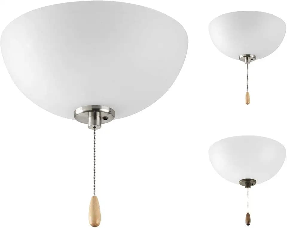 Progress Lighting Bravo 2-Light Ceiling Fan Light Kit, White Etched Glass