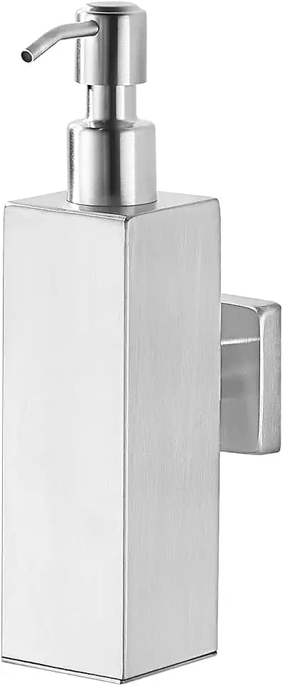 Wall Mounted Bathroom Soap Dispenser - Square, Brushed Nickel