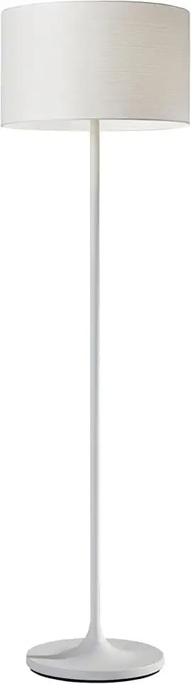 Adesso Floor Lamp, Matte White, Scratch-Proof, Corrosion Resistant, 60”