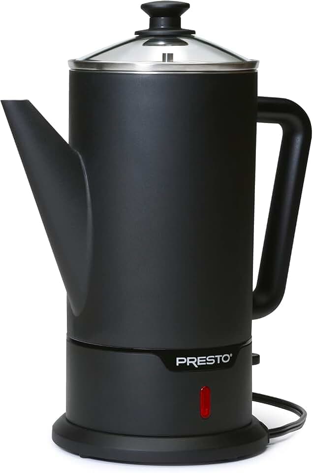 Presto 02815 Black Stainless Steel 12-Cup Cordless Coffee Percolator