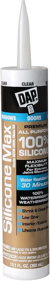 DAP Silicone Max All Purpose Sealant, Clear, 10.1 Oz (7079808791)